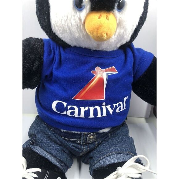 BAB CARNIVAL CRUISE SHIP LOGO BUILD A BEAR PENGUIN BAB PLUSH, Vintage 15”. Rare - Picture 4 of 16